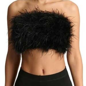 Naked Wardrobe Butter Feather Tube Top